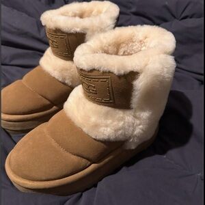 UGG Chestnut & Cream Shearling Short Booties
